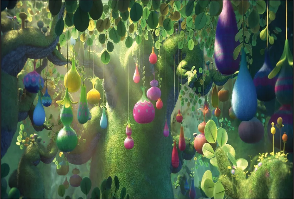 7x5FT Good Luck Trolls зеленый лес фрукты пользовательские фото студия фон баннер винил 220