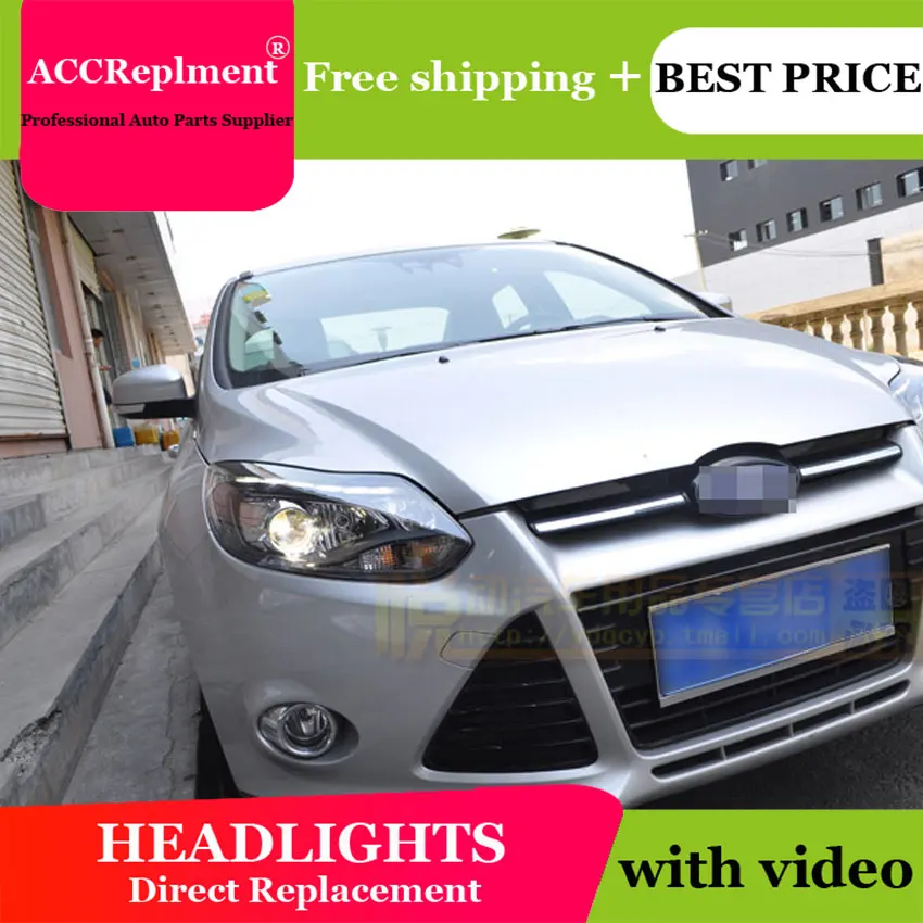 Автостайлинг для Ford Focus фары 2012-2014 ST стиль светодиодный ная фара DRL линза двойной