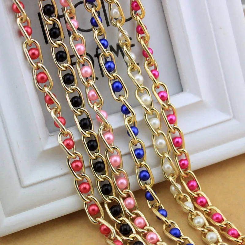2017 новая мода металлическая жемчужная цепочка для платья милые яркие цвета