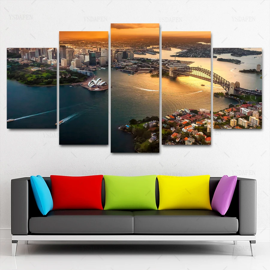 

Op de muur HD print olieverf modulaire foto Scenery poster kind room decor woondecoratie 5 stks canvas art z149