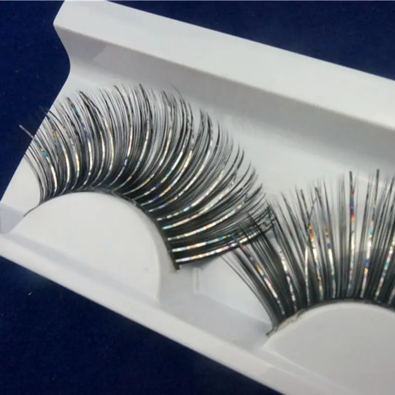 Черно-серебряные густые ресницы 100% чистые хлопковые подставки ручной работы