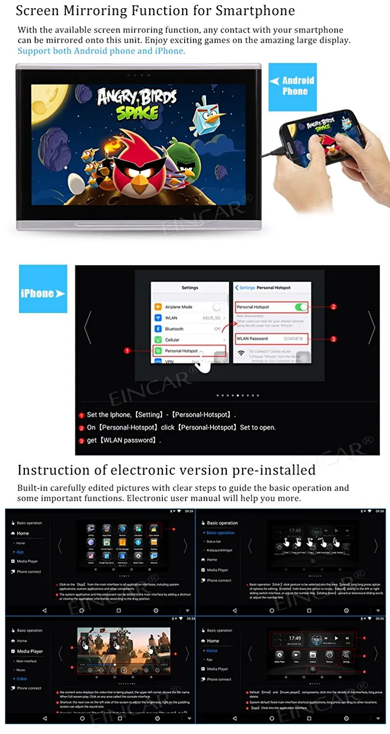 Android 6 0 Автомобильный подголовник 10 1 ''автомобильный монитор ультра тонкий ЖК