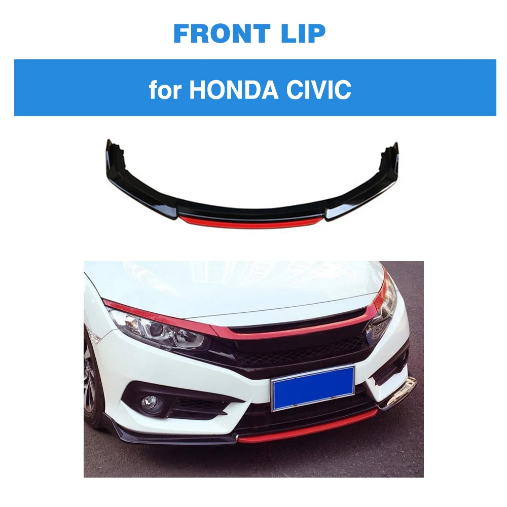Передний спойлер бампер подбородок фартук для Honda Для Civic 10th 2016-2018 PP углеродное
