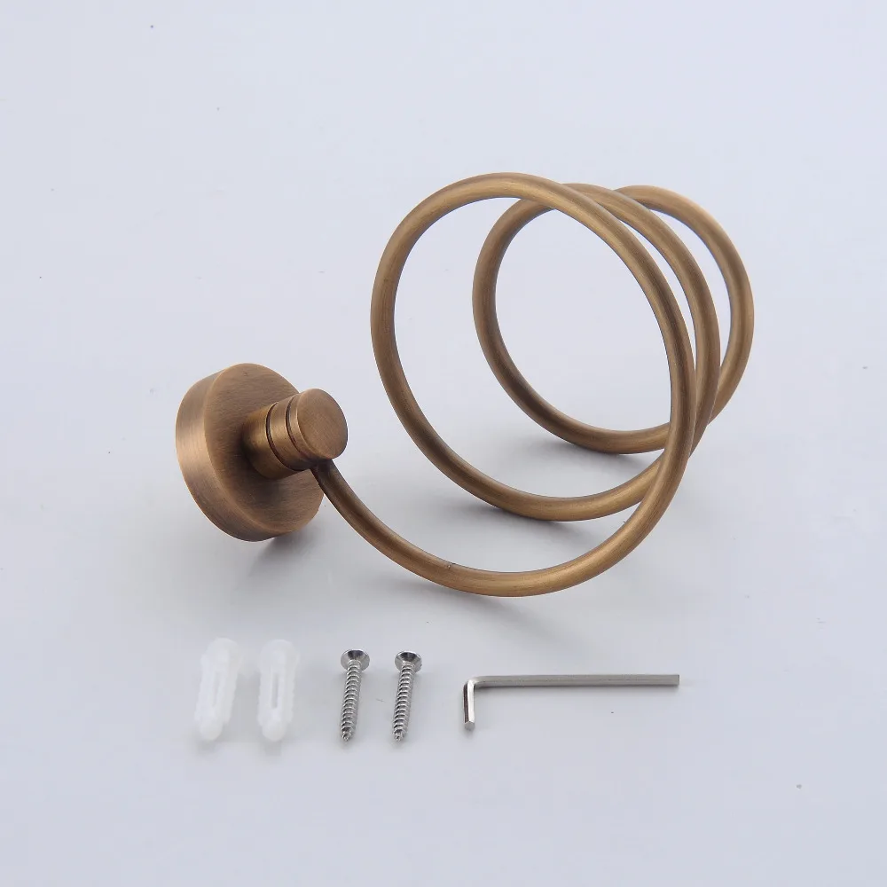 

Family storage organization copper hair dryer European-style antique hair dryer rack Retro creative bathroom hardware accessorie