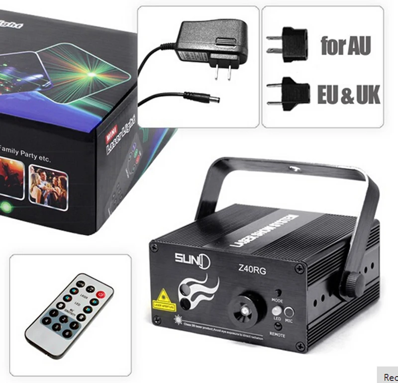 Suny RGB мини 3 объектива 40 узоров смешивания лазерный проектор Эффект сценический