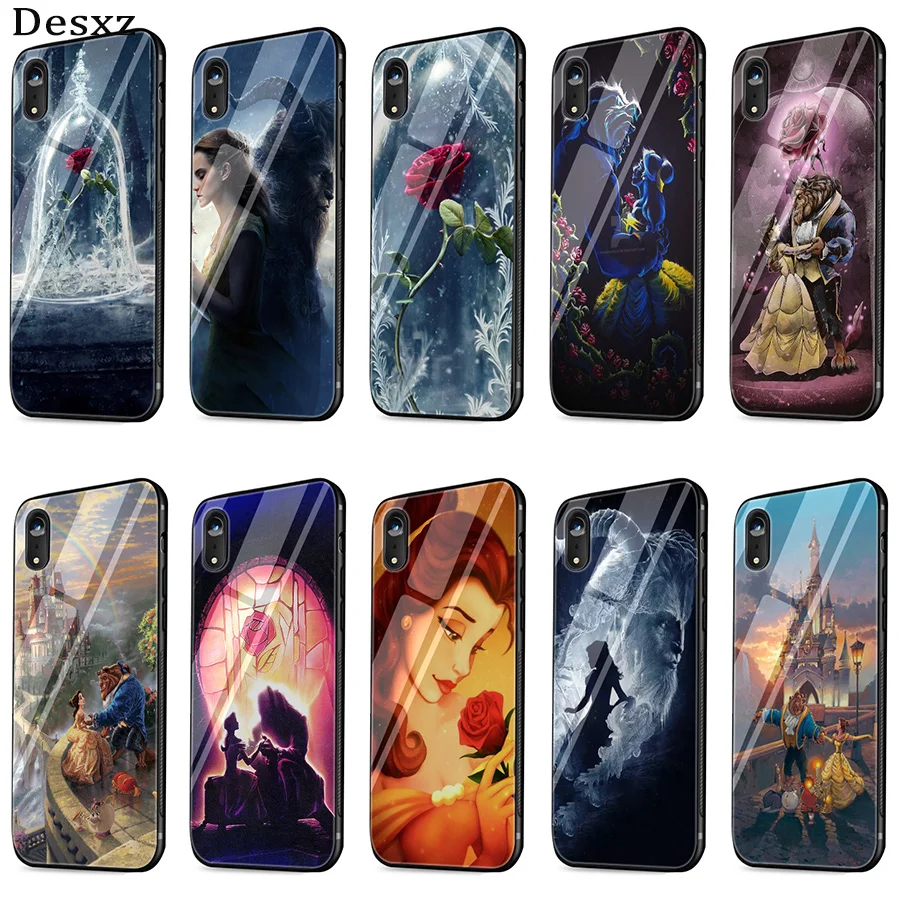 Beauty Beast Rose чехол для iPhone 5 5S SE 6 6s 7 8 Plus XR X XS Max защитное стекло|Чехлы-накладки| |