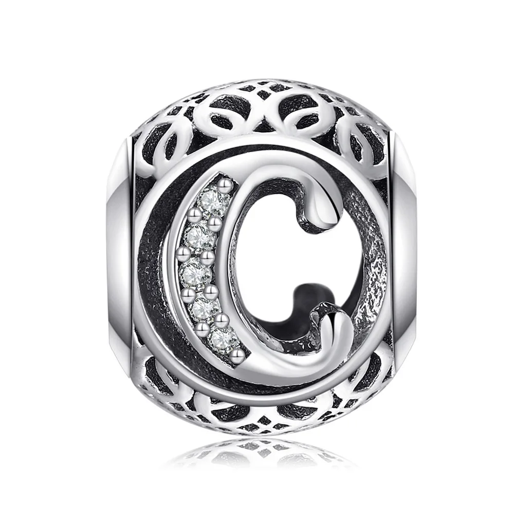 JewelryPalace Мода Письмо A-Z кубического циркония Aucthentic 925 пробы серебряный шарм для изготовления браслет DIY ювелирных подарок