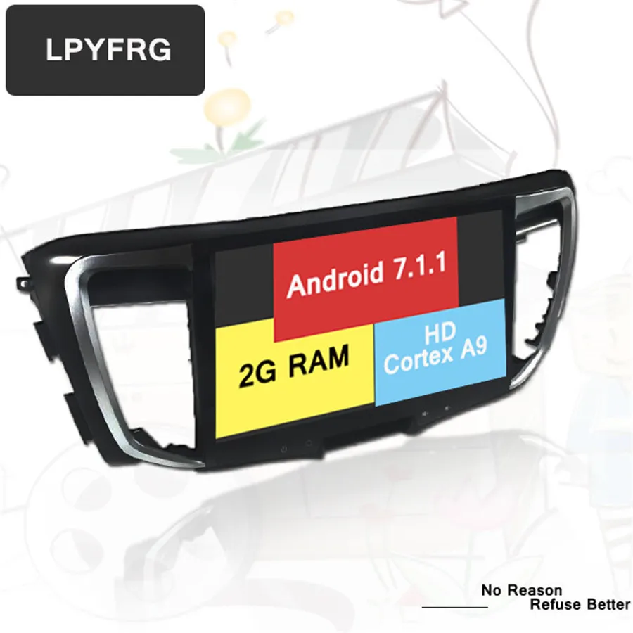 Автомагнитола с GPS четырехъядерным процессором android 7 1 для honda accord 2013 17 Wi Fi 4G bluetooth