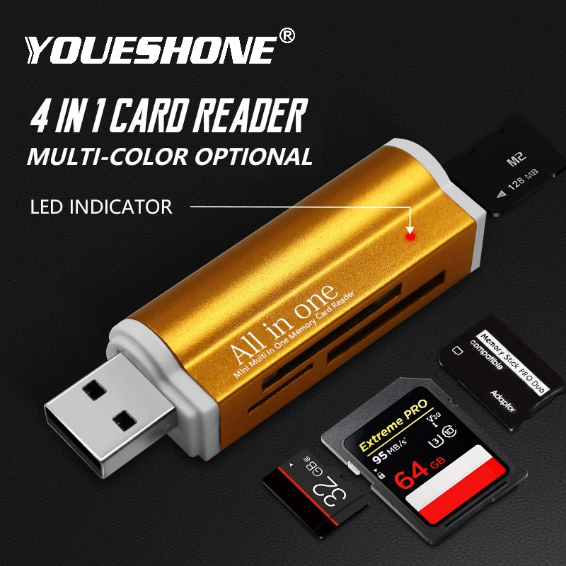 Высокое Качество Микро карта памяти мульти все в 1 ридер адаптер для Micro SD USB 2,0 TF M2 MMC MS PRO DUO кардридер