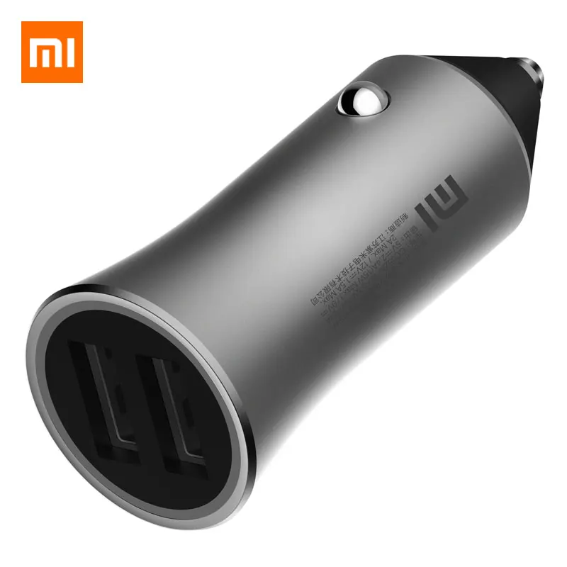 Оригинальное автомобильное зарядное устройство Xiaomi, двойной USB, быстрая зарядка, быстрая зарядка, автомобильные зарядные устройства, конкурентоспособные с большинством телефонов, планшетов, ПК, металлический стиль