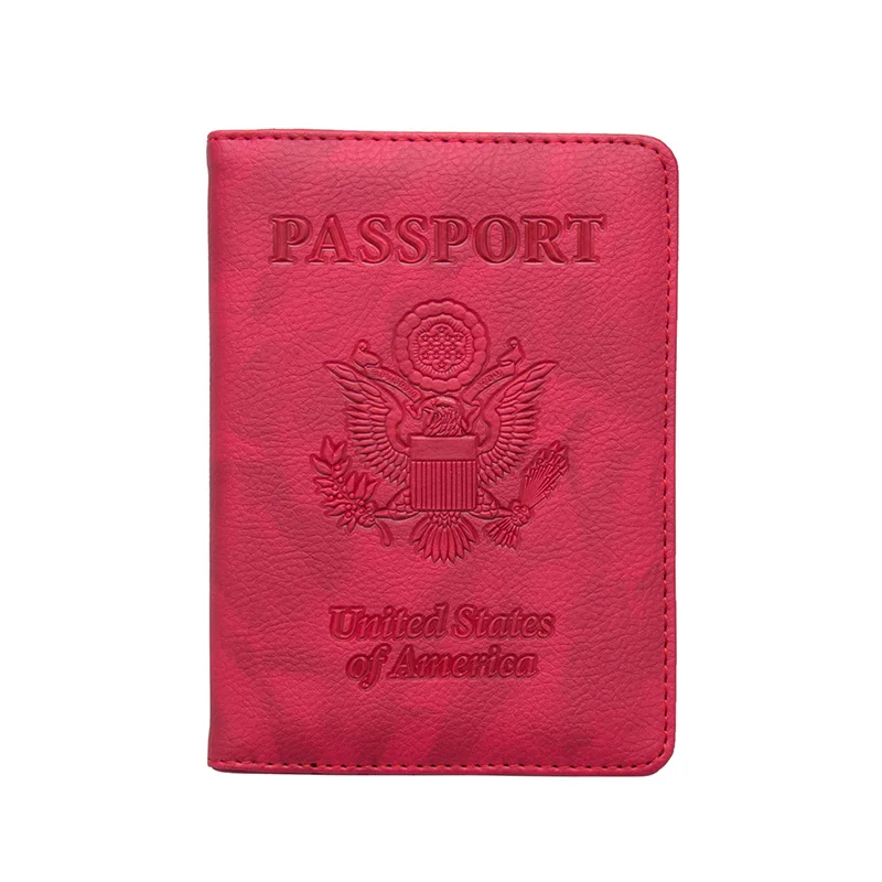 Бренд Etaofun, хит, США, Обложка для паспорта, для документов, для женщин, кожзам, Обложка для паспорта, для мужчин, держатель для кредитных карт, чехол для США и Америки - Цвет: red