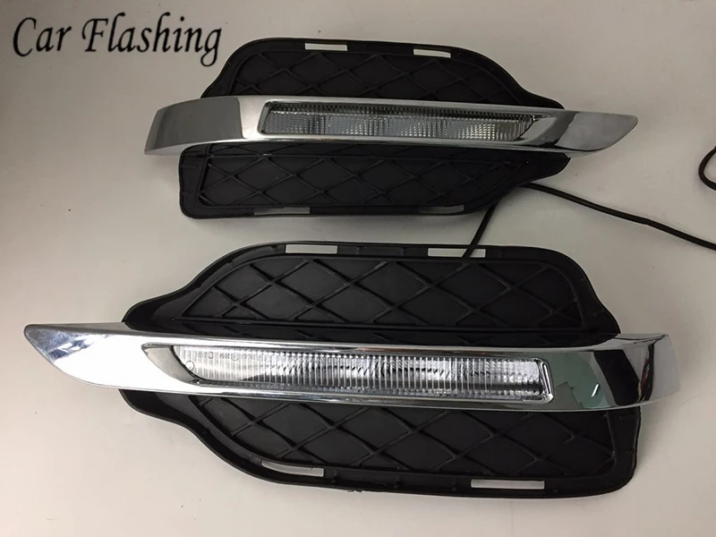 Автомобильный flasing 2 шт. для Mercedes Benz W204 GLK300 GLK350 GLK500 2013 2016 DRL Дневной светильник