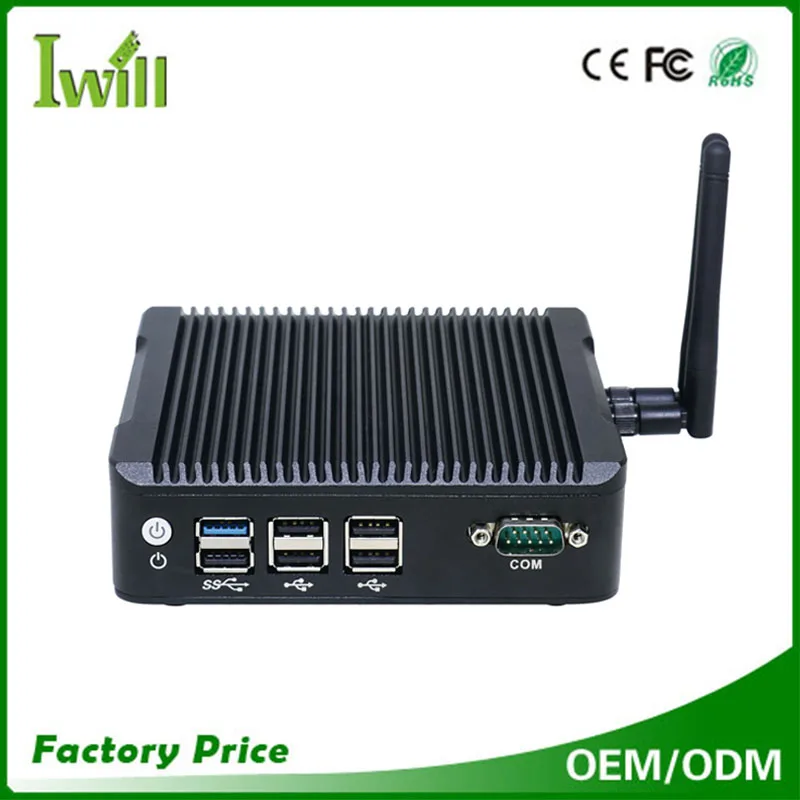 IBOX 501 N3 Baytrail quad core J1900 2.0 ГГЦ Безвентиляторный микро компьютер pc с 6 USB 2 Lan 1 RS232 COM для