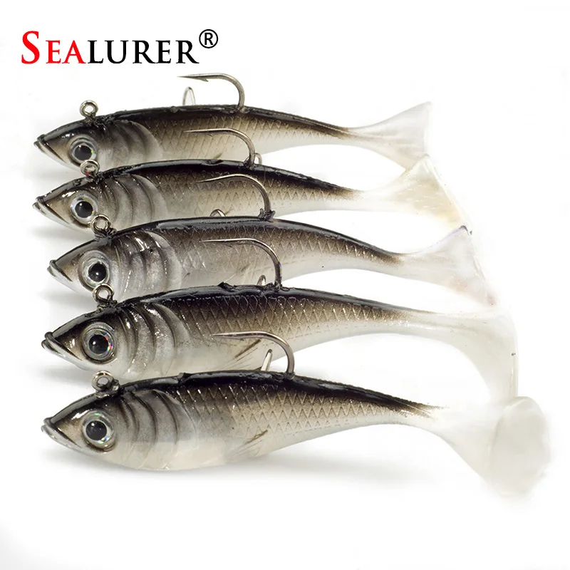 Sealurer, 5 шт./лот, Мягкая приманка, 8 см, 10,5 г, воблеры, искусственная приманка, рыболовные приманки, морской бас, ловля карпа, свинцовая рыба, джиг - Цвет: S98-C