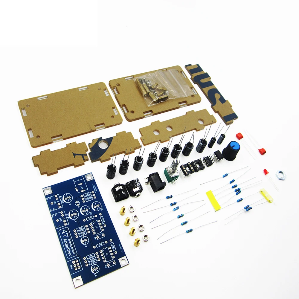 HAILANGNIAO 1SET  Headphone Amplifier Board Kit AMP Module Kit For Classic 47 DIY with case