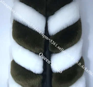 7 lines army green Новые женские жилет из искусственного меха Цвет исправленными миди длинное зимнее пальто Высокое качество Искусственный мех пальто - Цвет: 7 lines army green