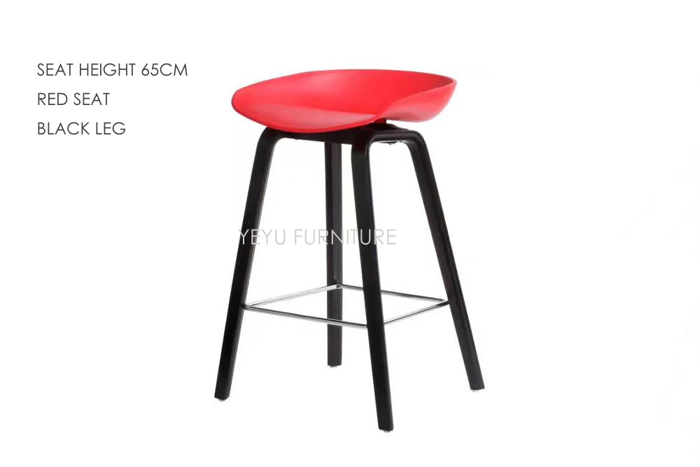 SH65 Red Black L Минималистический современный дизайн цельного дерева pp пластиковый барный стул Северный ветер модный креативный датский барный стул популярная мебель - Цвет: SH65 Red Black L