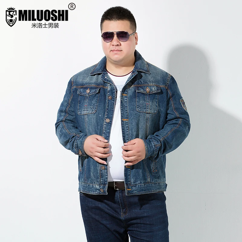 Размера плюс 8XL 7XL Весна и осень джинсовая куртка Для мужчин с отложным воротником модная Изящная верхняя одежда Jaquetas Masculino джинсовая куртка