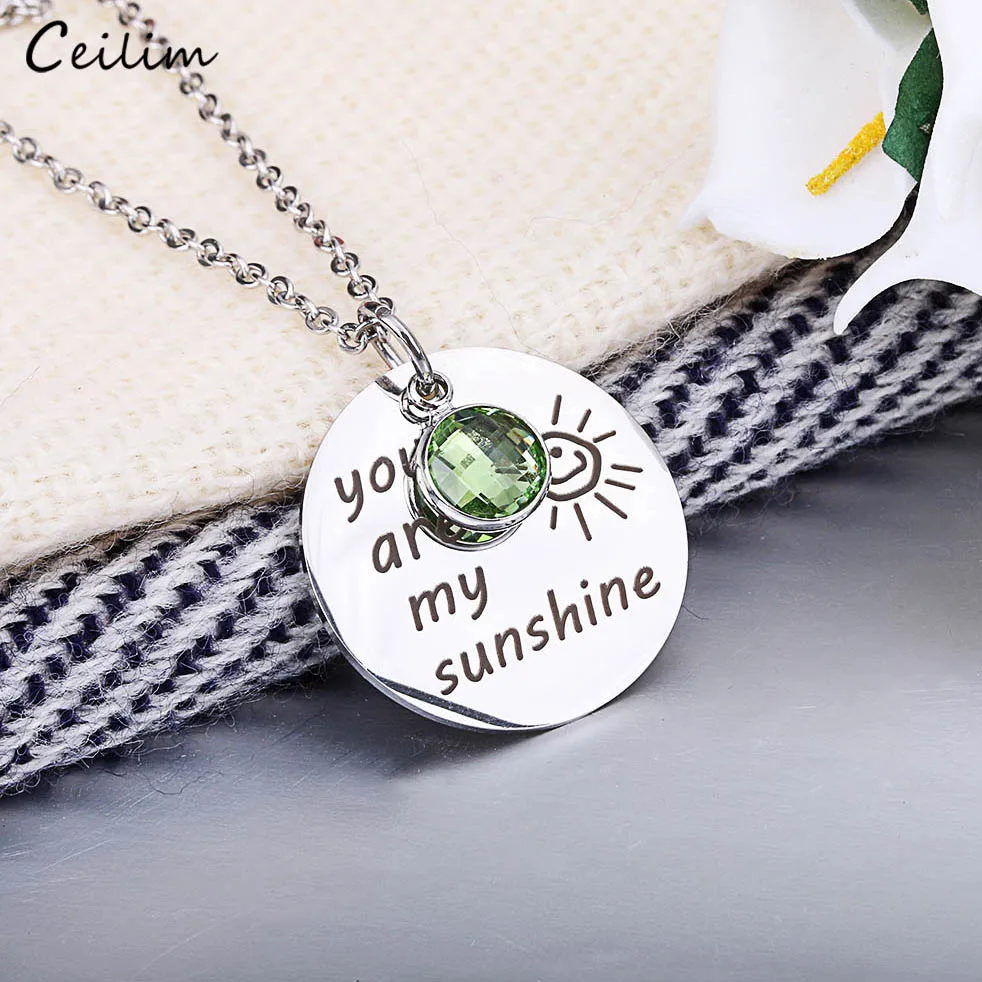 Ожерелье с подвеской You are my sunshine для женщин модное ожерелье из нержавеющей стали