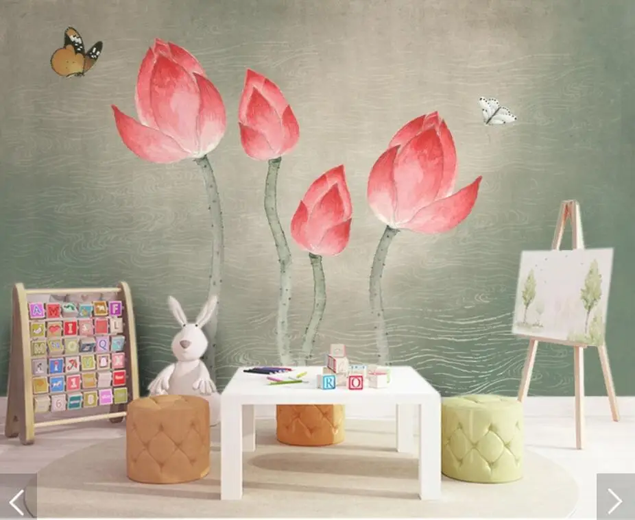 3D Waterlily Flower Wallpaper Mural Stereo Wall Paper Roll for Living Room Decor Printed Photo Wallpapers Floral | Обустройство дома