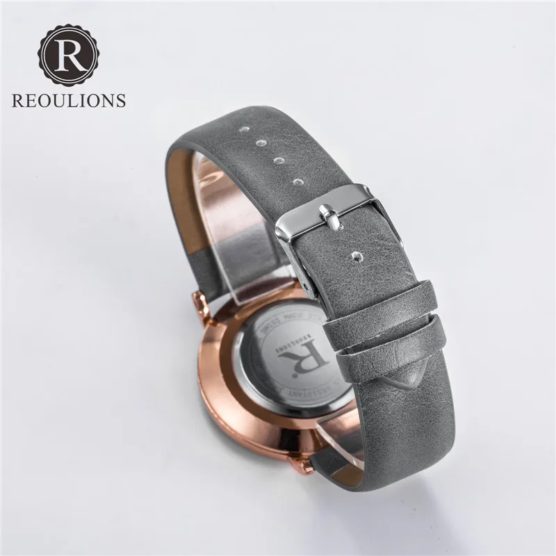 REOULIONS 2018 жемчужно белый Элитный бренд кожа простые модные женские часы женская