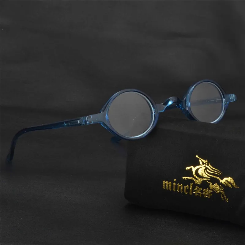 blue MINCL/ новые маленькие круглые очки для чтения, ретро очки для женщин и мужчин, черные очки для чтения LXL - Цвет оправы: blue