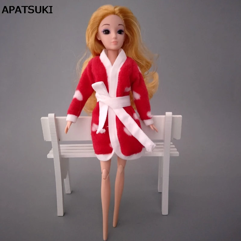 Аксессуары для кукол розовое сердце 1:6 банный халат куклы Барби одежда ванной комнаты зимняя Пижама сна
