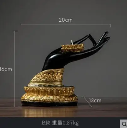 Декор для дома Zen ручка Будды поделки из смолы мебель гостиной подсвечник ~ | Дом и