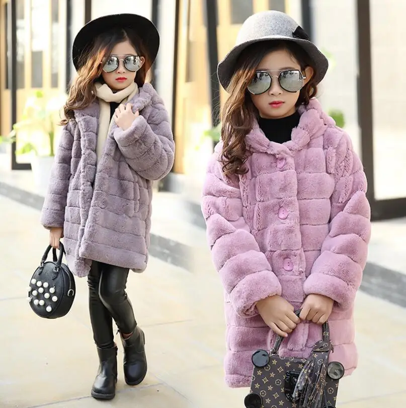 2018 Зимние куртки для девочек Костюмы Толстый Пушистый Пальто будущих мам детская