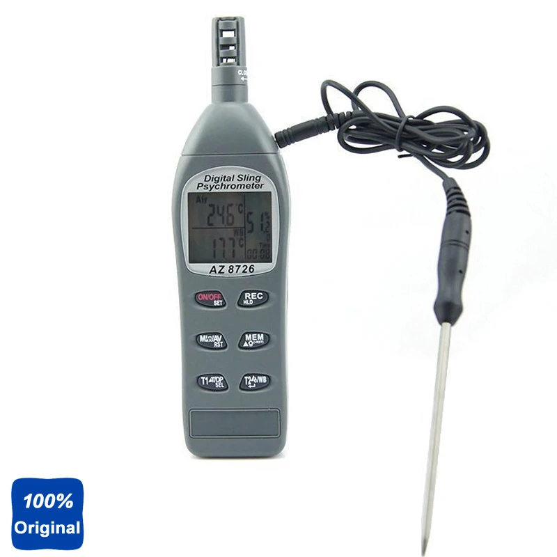 

Pocket Temperature Humidity Tester Dew Point Testing Wet Bulb Meter AZ8726