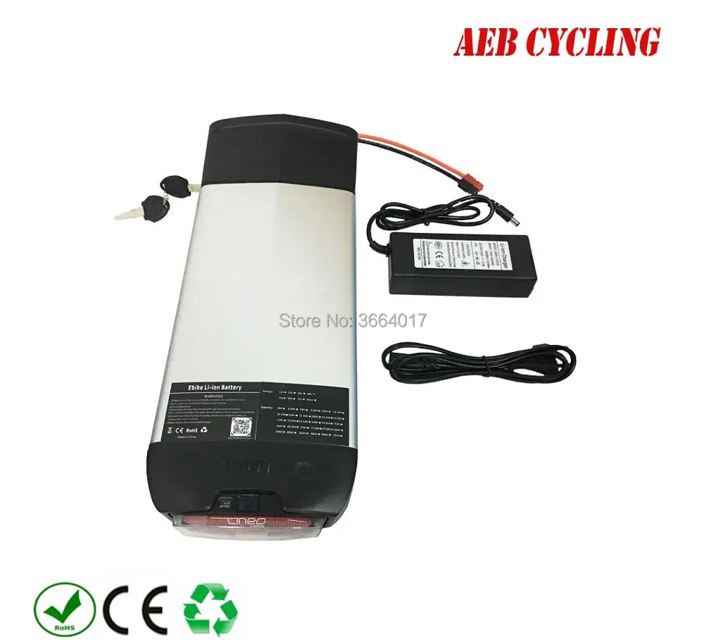 

Free shipping 250W 350W 500W 750W Ebike Li-ion battery pack rear rack 48V 10Ah/11.6Ah/12.8Ah/13.2Ah/13.6Ah/14Ah for cargo bike