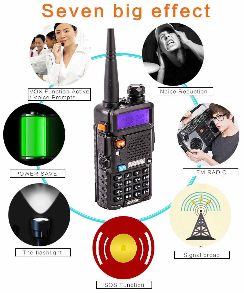 Walkie talkies 2 pcs powerful long range radio comunicador 30km baofeng uv 5r 5w vhf uhf radio ham transmitter two way radio cb