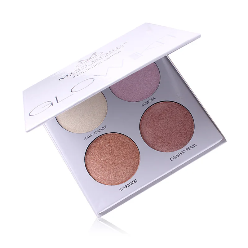 2019 MISS ROSE iluminador maquillage makeup brighten bronzer highlighter palette 4 colors shimmer matte 3D powder |