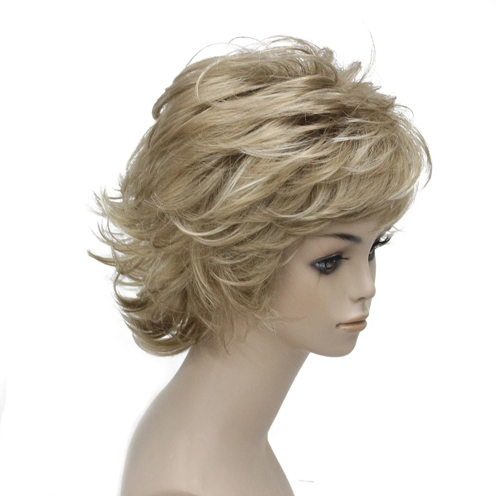 StrongBeauty женский короткий парик натуральные светлые волосы синтетические парики Кудрявые