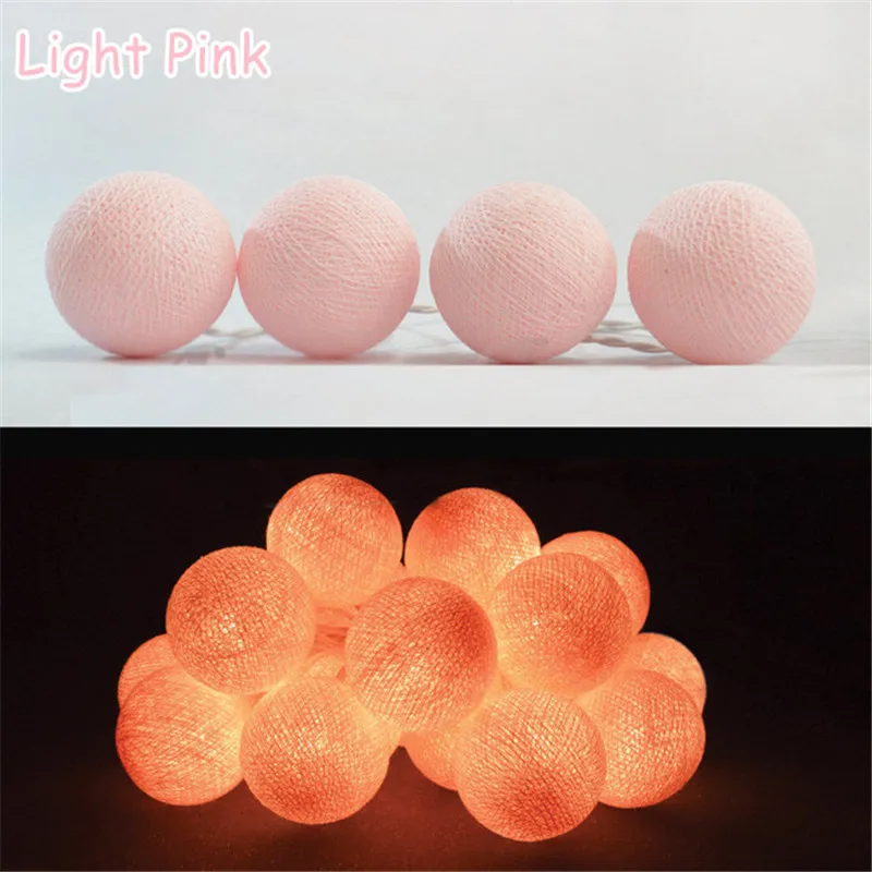 Гирлянда с хлопковыми шариками однотонная 20 шт./компл. украшение для внутреннего