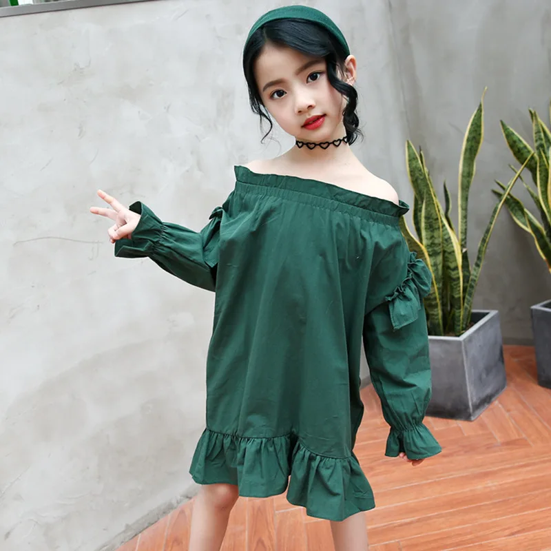 

Rlyaeiz Girls Dress 2018 New Spring Summer Loose Girls Clothes Ruffles Baby Girls Dress Party Princess Dresses For 6-16 Years