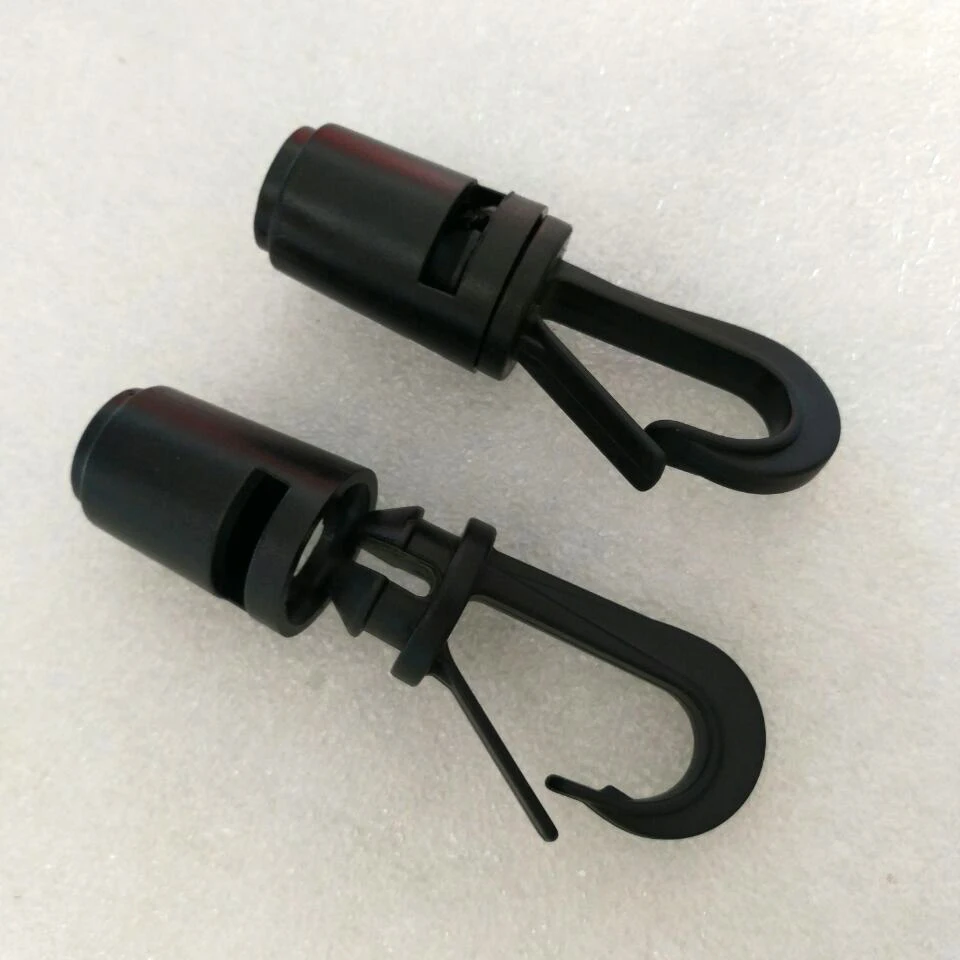 30 шт./лот черные пластиковые Пружинные защелкивающиеся крючки вращающийся на 360