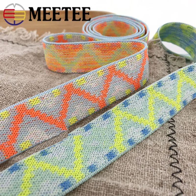 Meetee 3 метра 2 5 см толстая эластичная лента жаккардовое украшение Резиновая