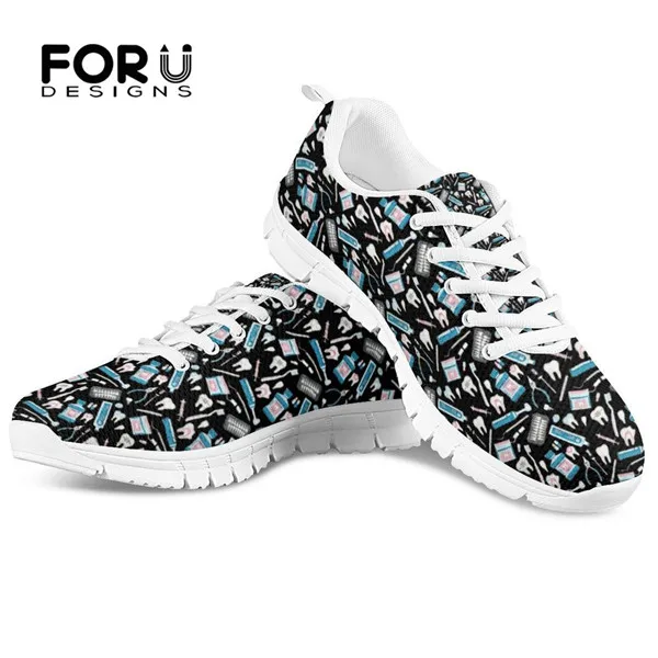 FORUDESIGNS/Милая женская повседневная обувь с животным бульдогом; модные легкие дышащие сетчатые женские кроссовки со шнуровкой; zapatos mujer - Цвет: HMG833AQ