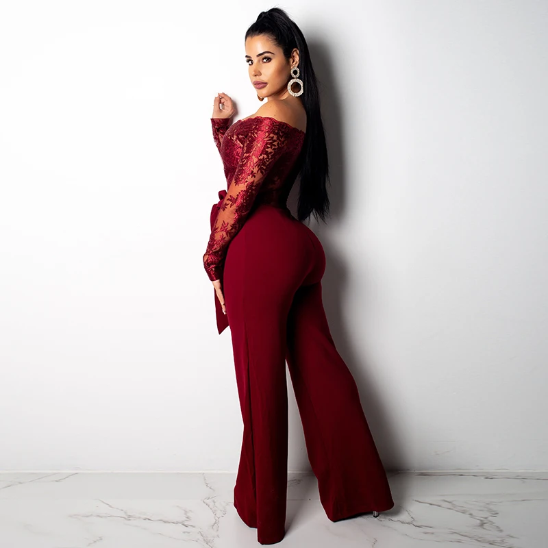 Wjustforu сексуальный элегантный кружевной комбинезон с цветочным принтом женский