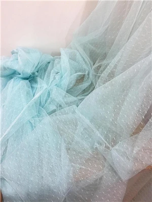 Baby blue 5 ярдов, в горошек, мягкий кружевной тюль, ткань для свадебной вуали, Кукольное платье, детский Выпускной, Цветочное платье для девочек, свадебное платье - Цвет: Baby blue