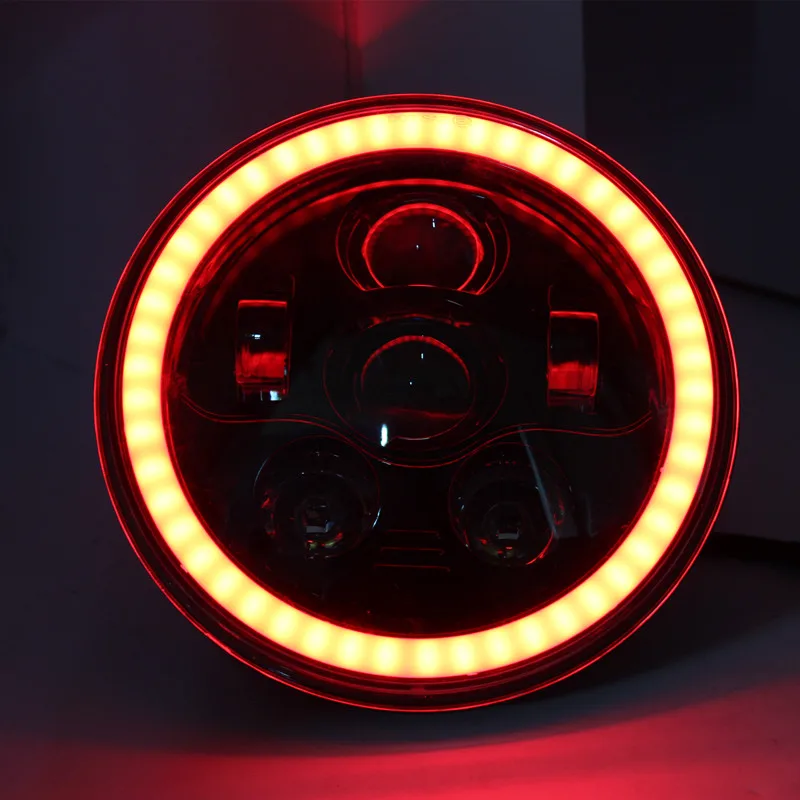 7 дюймовый светодиодный RGB светодиодные фары &quotКруглый Передние мигающий rgb