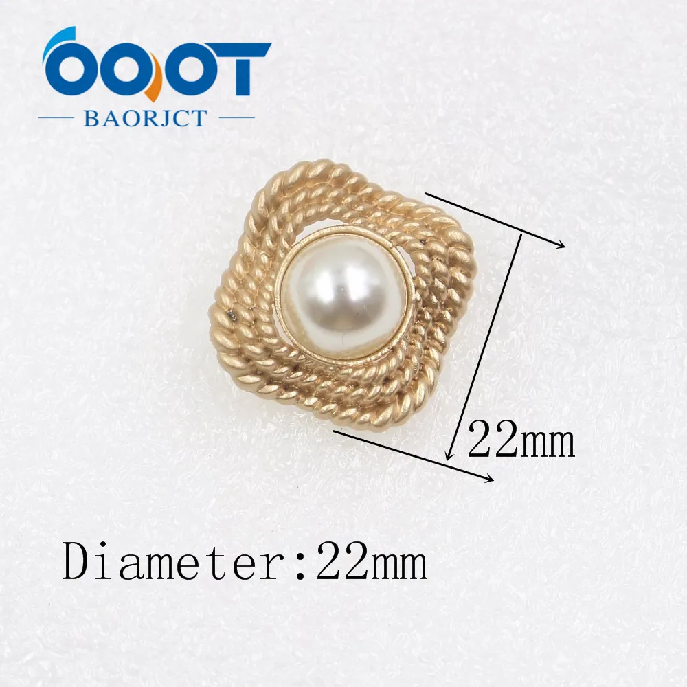 OOOT BAORJCT A-19512-471, 10 шт./лот 22/25 мм, высокое качество с искусственным жемчугом золотая металлическая кнопка, аксессуары своими руками материалы