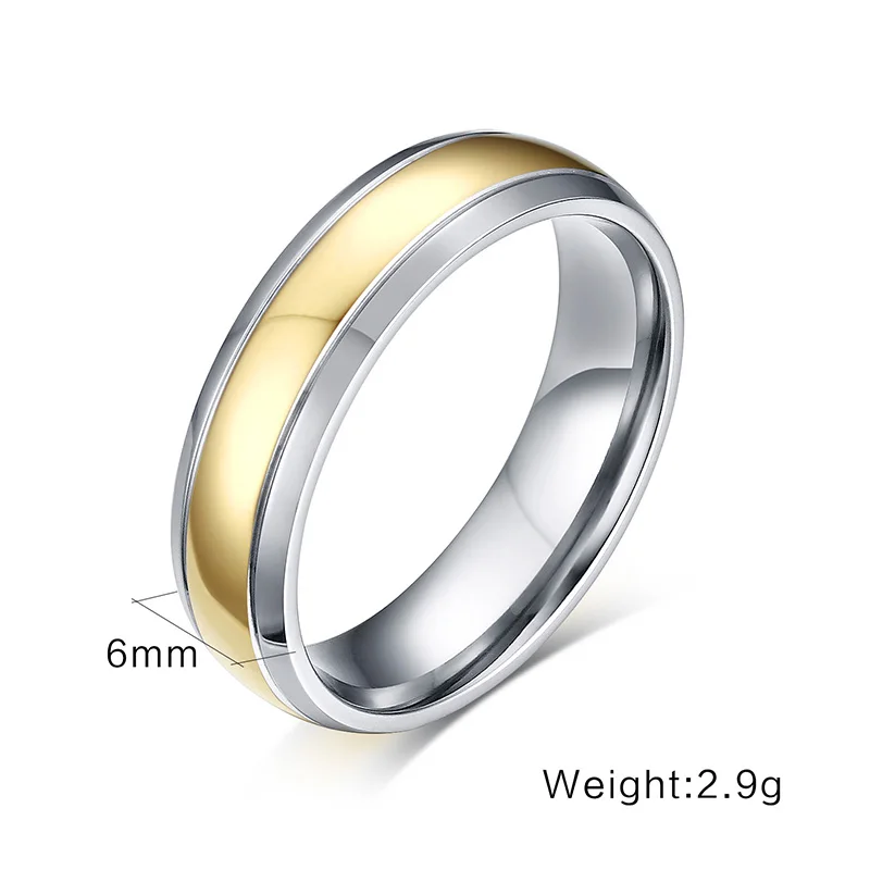 Vnox Титан Кольца для Для женщин Свадебные украшения Элегантный золотой цвет