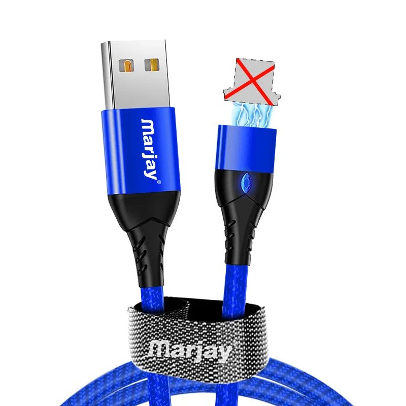 Only Blue Cable Marjay Магнитный usb type-C кабель для samsung Galaxy S10e Plus Xiaomi Быстрая зарядка USB-C зарядное устройство для мобильного телефона USBC type-C кабель - Цвет: Only Blue Cable