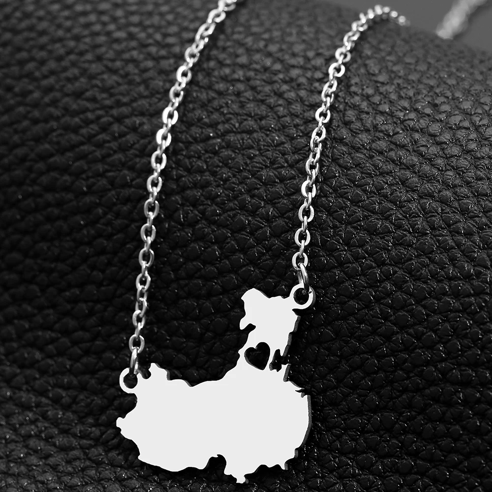 Цепочка с подвеской в виде карты из нержавеющей стали P155 | Украшения и аксессуары