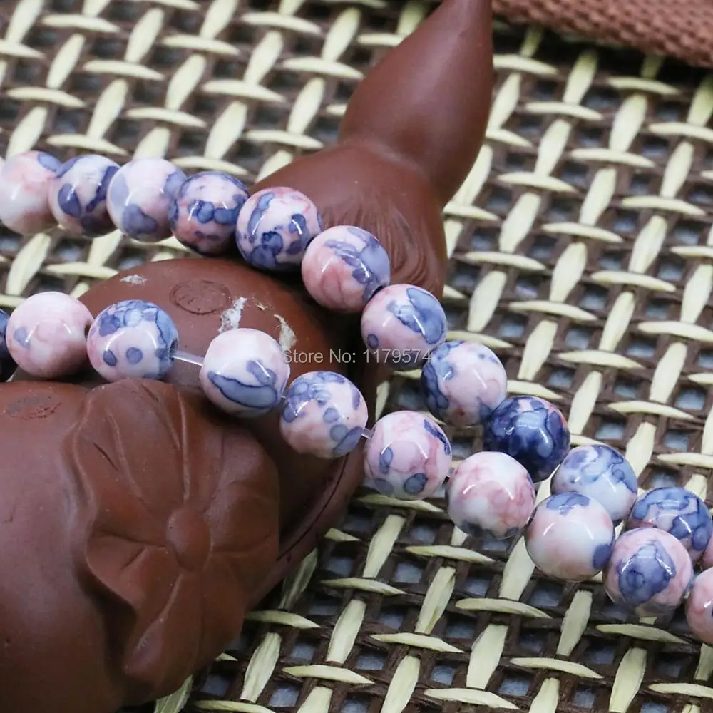 8mm Accessories Pink Multicolor Riverstones Rain Flower Rainbow Stones Round Beads Loose Crafts Jewelry making 15inch Wholesale | Украшения