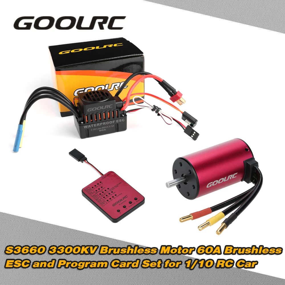 GoolRC S3660 3300KV бесщеточный мотор 60A бесщеточный ESC и программная карта комбо набор для 1/10 RC автомобиль грузовик