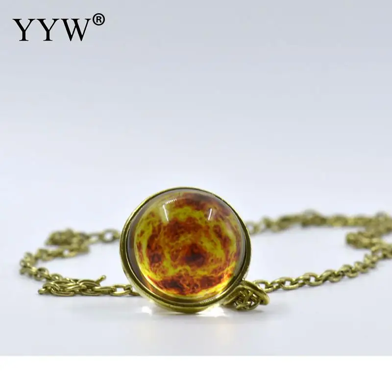 Новинка 2018 двустороннее ожерелье с глобусом солнечная система подвеска в виде