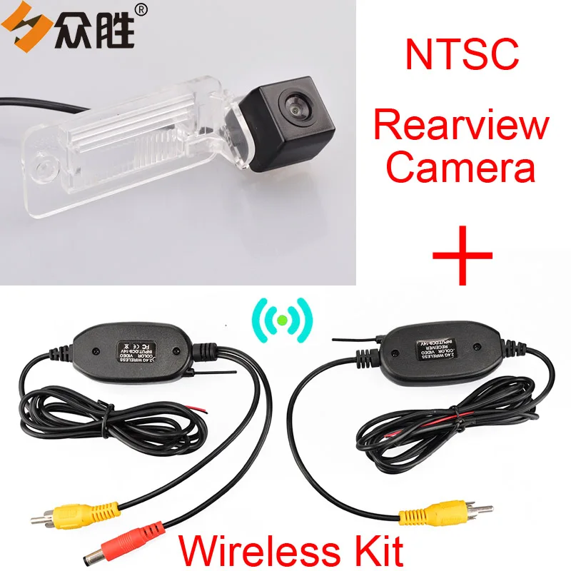 Wireless Camera NTSC Для Audi A4 b6 b7 B8 q7 s5 A6L A8L Беспроводной заднего вида Камера автоматического резервного копирования обратном Парковочные системы заднего вида камера hs8036b - Название цвета: Wireless Camera NTSC